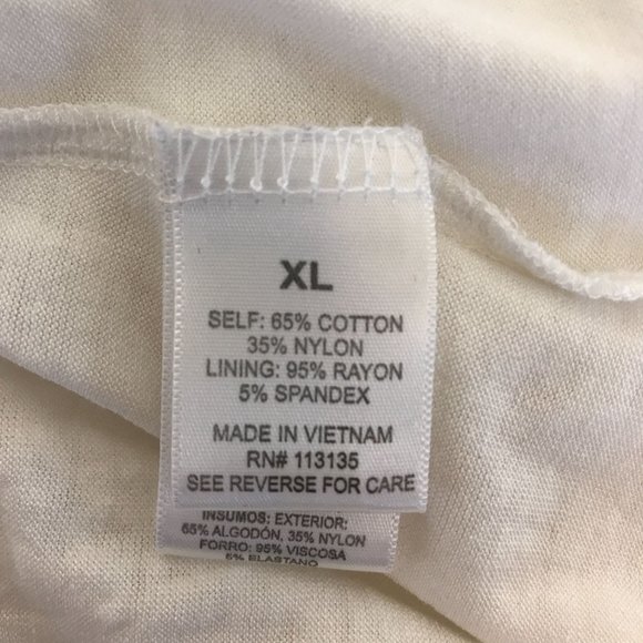 NWT Leo & Nicole Womens White Lace Scoop Neck Short Sheer Lace Sleeve Size XL - Picture 8 of 10